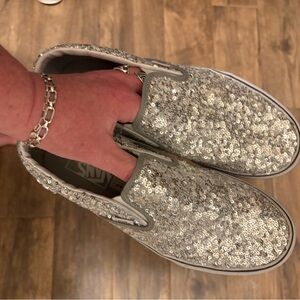 Silver Sequins Van’s Women’s Sz 9